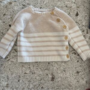 Rene Rofe Beige and Cream Button Sweater